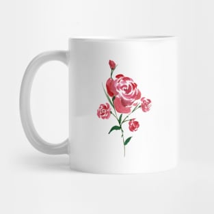 Red Watercolor Roses Mug